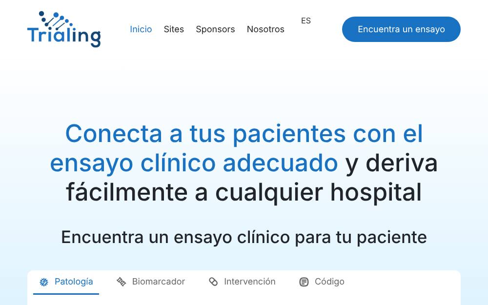 Portada de la web de Trialing