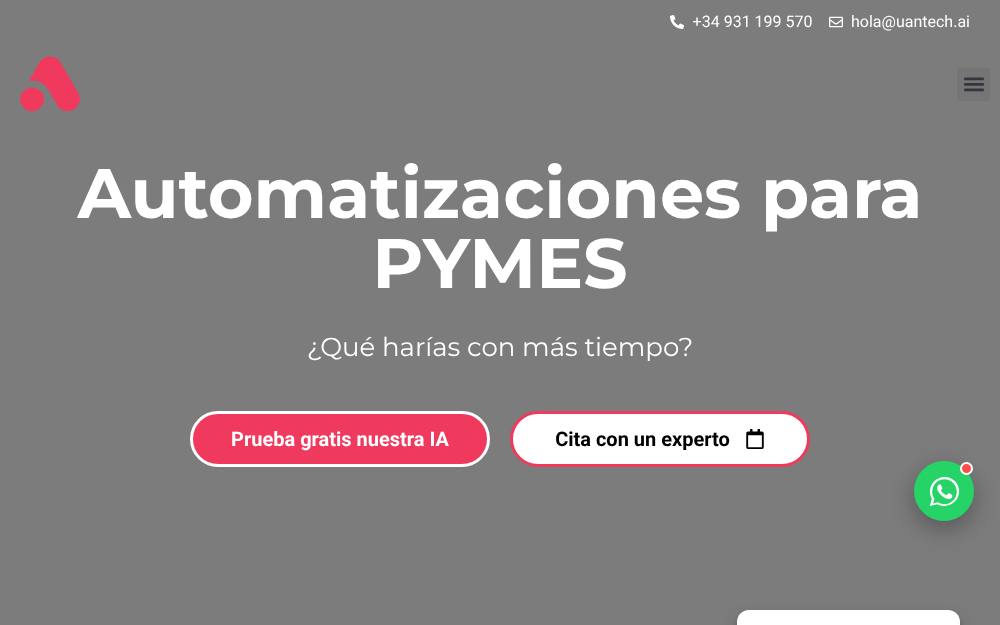Portada de la web de Uan Technologies