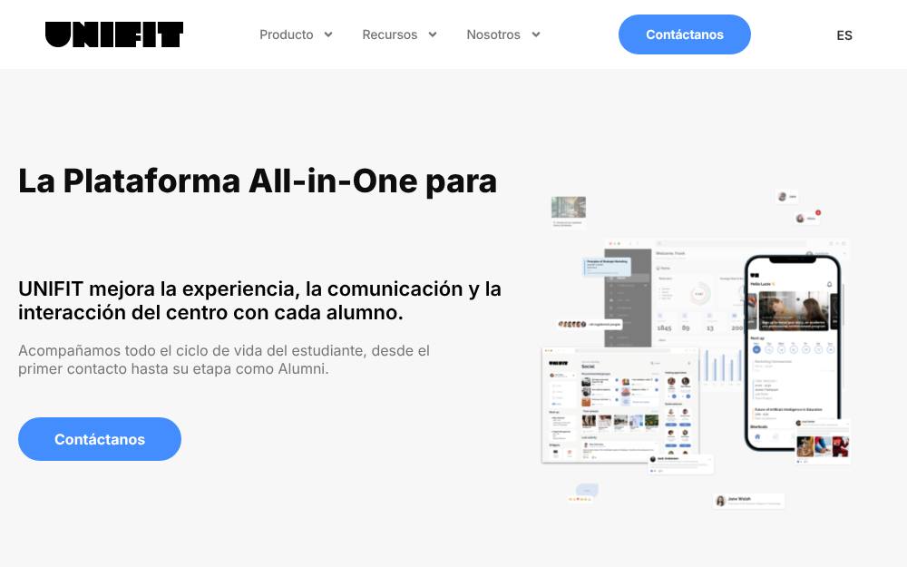 Portada de la web de Unifit