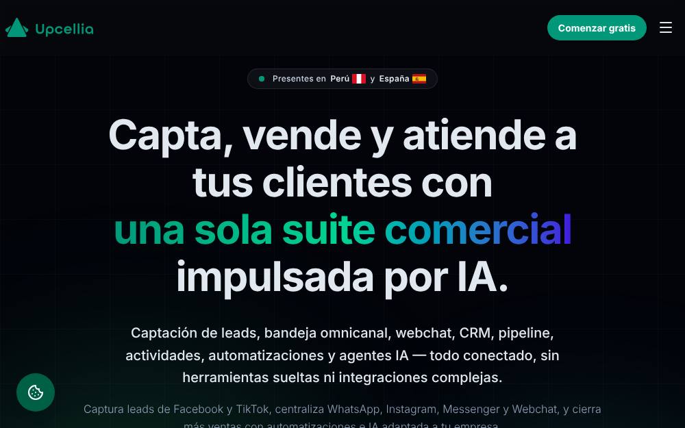Portada de la web de Upcellia