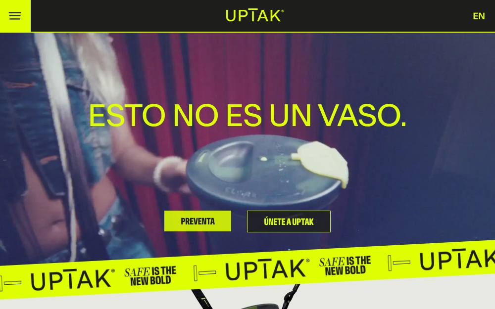 Portada de la web de Uptak