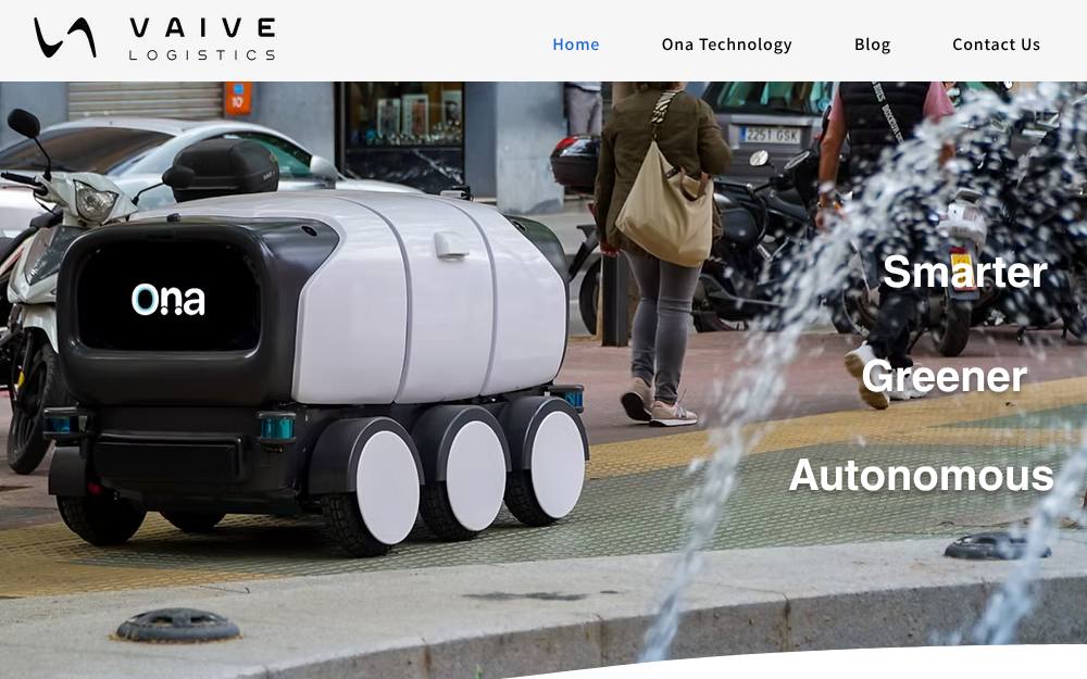 Portada de la web de Vaive Logistics