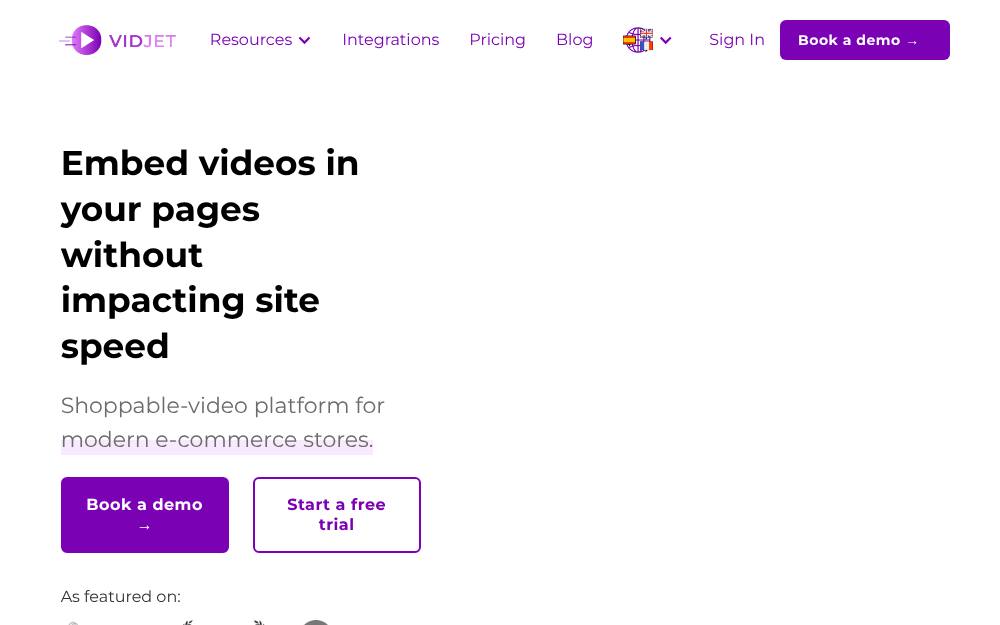 Portada de la web de Vidjet