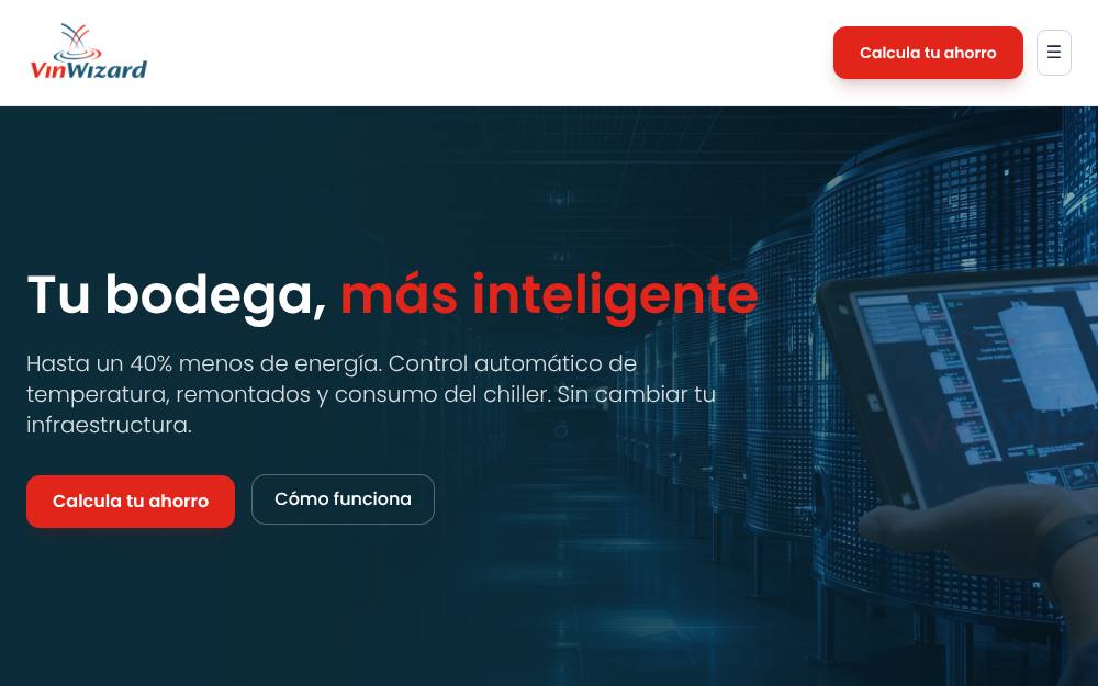Portada de la web de Vinwizard
