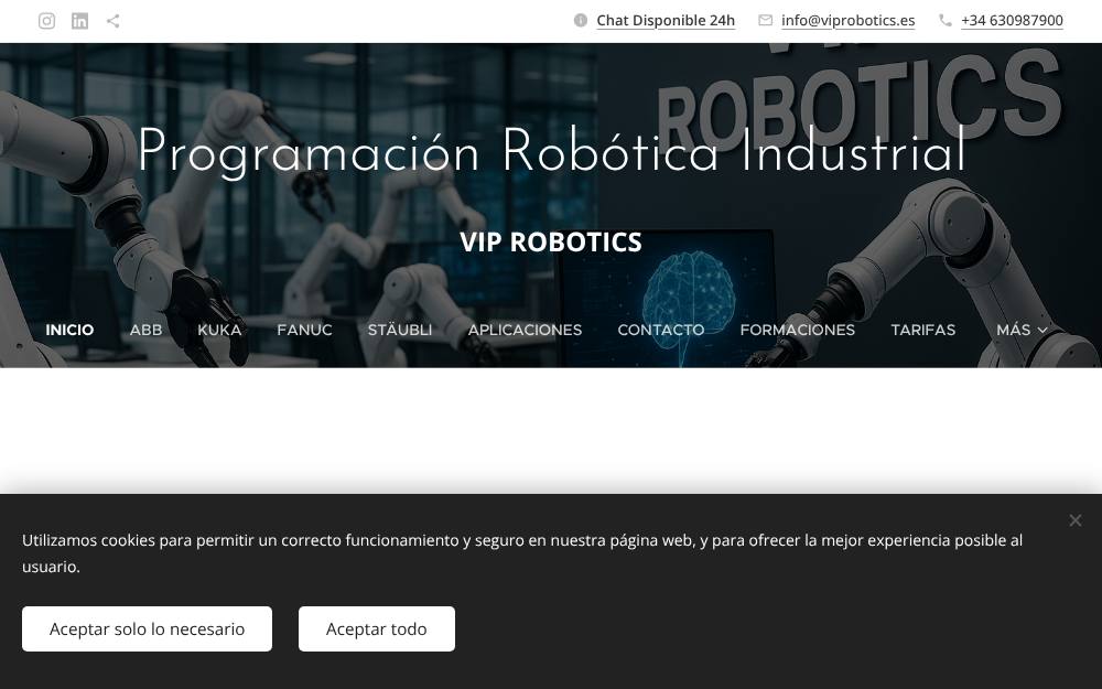 Portada de la web de Vip Robotics