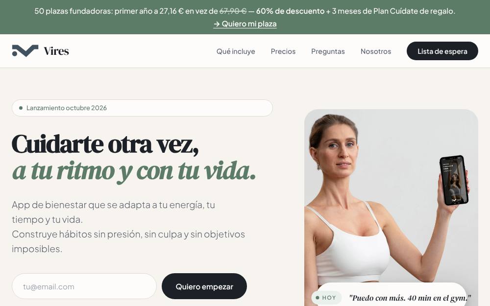 Portada de la web de Vires