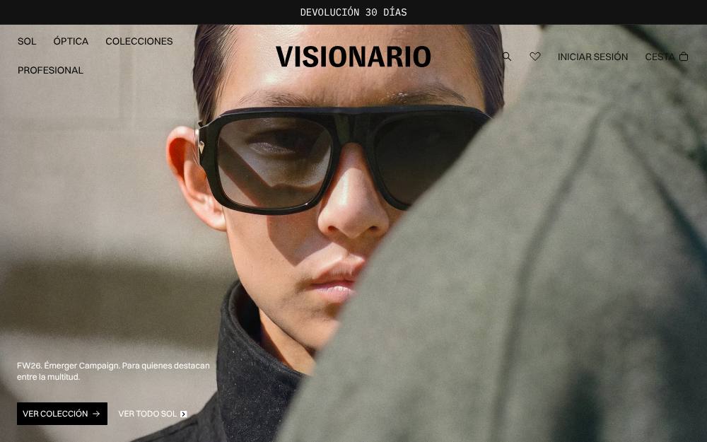 Portada de la web de Visionario