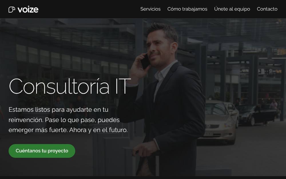 Portada de la web de Voize