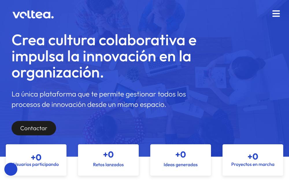 Portada de la web de Voltea