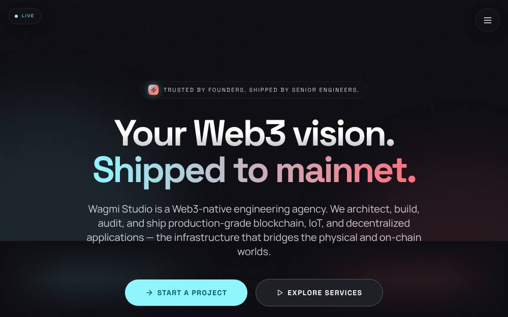 Portada de la web de Wagmi Venture Studio