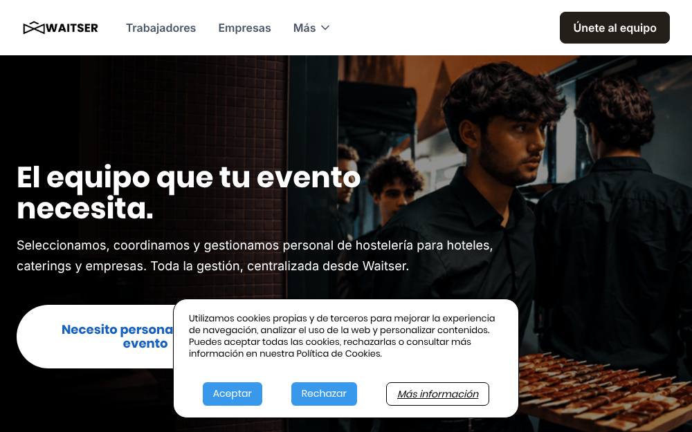 Portada de la web de Waitser