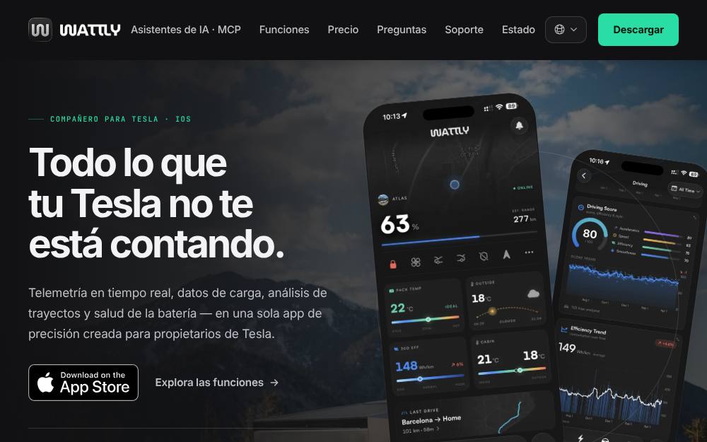 Portada de la web de Wattly