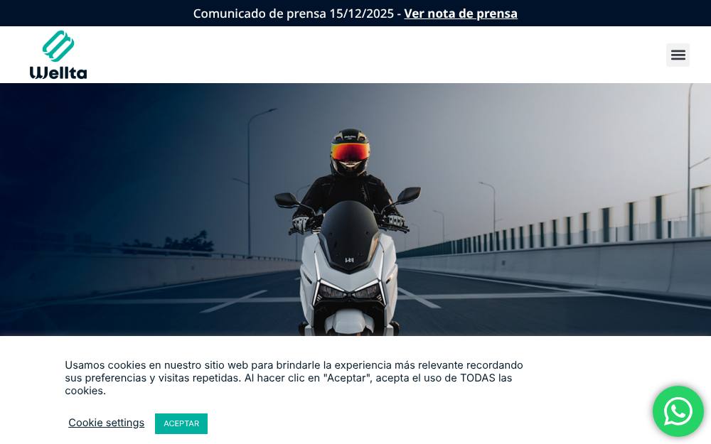 Portada de la web de Wellta Motors