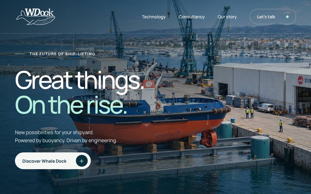 Portada de la web de Whale Dock