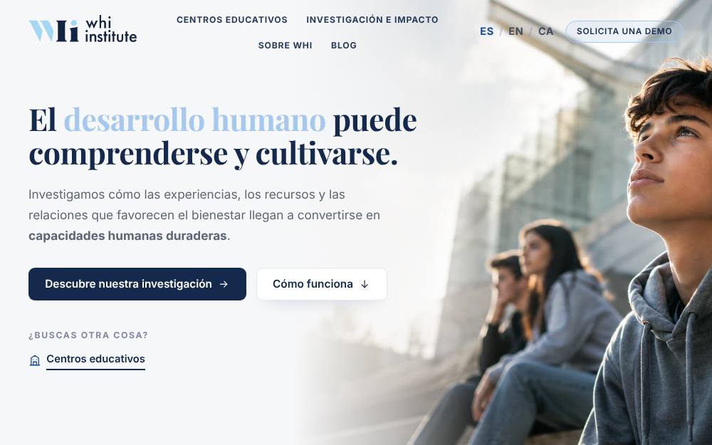 Portada de la web de Whi-Institute