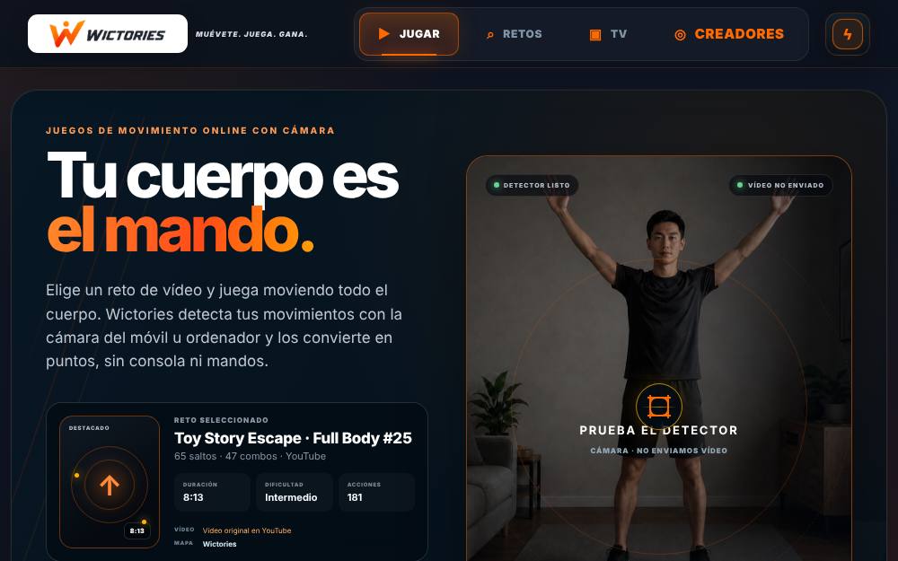 Portada de la web de Wictories