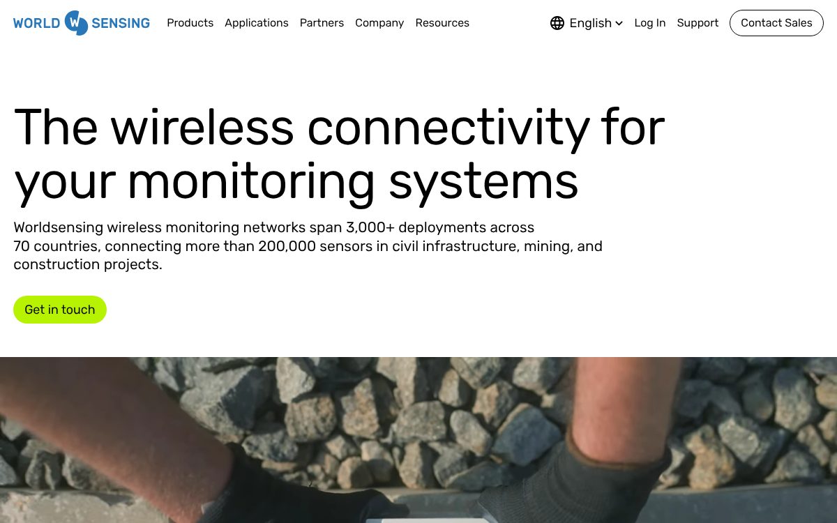 Portada de la web de Worldsensing