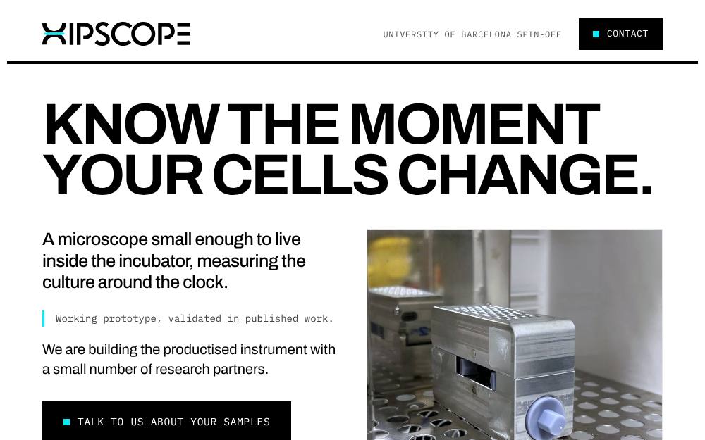 Portada de la web de Xipscope
