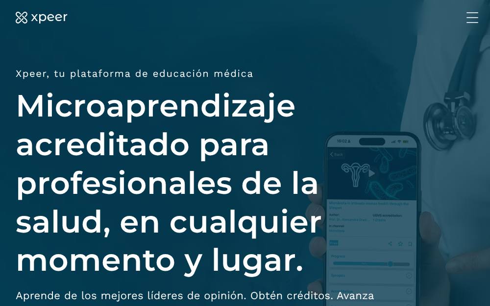 Portada de la web de Xpeer Meded