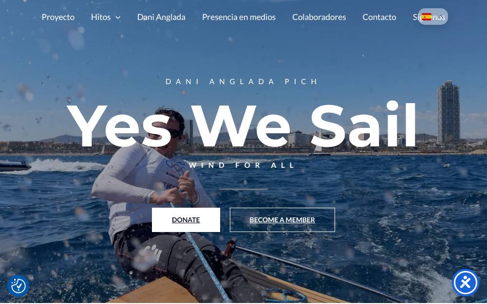 Portada de la web de Yes We Sail